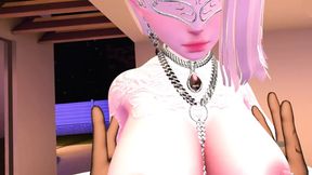 VRCHAT POV blonde girl dances for her master and gets fucked hard
