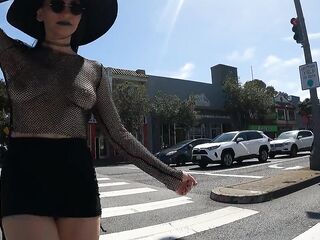 Teaser - No thing like fishnets and short petticoat for a the day in the town