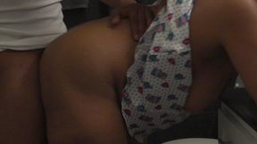 Big ass ebony milf sucks bbc bathroom fuck