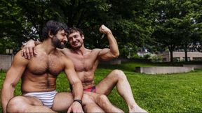 Alex Kof has Paolo Bruni riding him to celebrate Pride