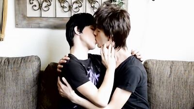 Emo guys are kissing and giving handjobs to one another