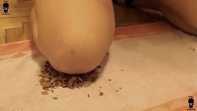 Slut Slave Punishment - Kneeling on Crushed Nutshells, Whipping, Slapping and Throatfucking