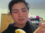 Shemale Banana Blowjob
