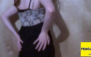 Sissy in new dress and panties