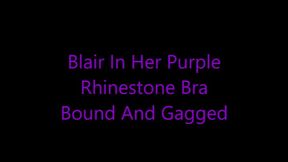 Blair In Her Purple Rhinestone Bra Bound and Gagged MP4