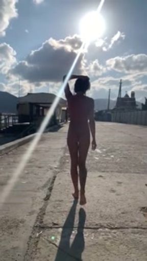 My lesbian friend films me naked, and I flirt with  her!Crimea