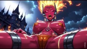 Fire element demon sexy pose (Ai animation)