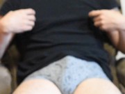 japanese touched tiny dick with underwear on