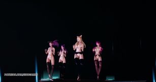 Popstars Ahri Akali Evelynn Kaisa the best uncensored 3D nude dance