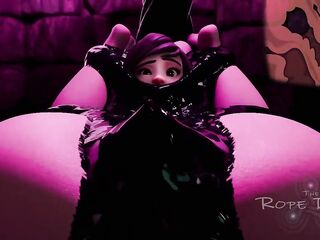 Mei from Overwatch being screwed in latex slavery