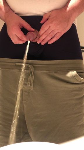 Pulling out my small uncut cock and releasing some warm yellow piss into the toilet.