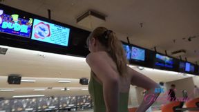 Fiona Peaches gets naughty while enjoying a bowling date and pussy play POV