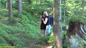 Horny German couple fucks wild in the forest