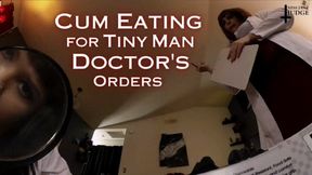 Cum Eating for Tiny Man, Doctor's Orders - HD - featuring Lita Lecherous and Jane Judge, a medical fetish scene with tiny man verbal humiliation, femdom doctor play, shrinking fetish, joi, a medical examination featuring cum eating delivered via syrin