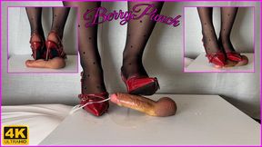 My Stepmother Cock Trampling In Red Heels And Nylon Soles - Cockbox - Cock Crush - Foot Fetish - Shoejob - 4K