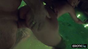 He Squirts Into Her Pussy Hole in the Pool