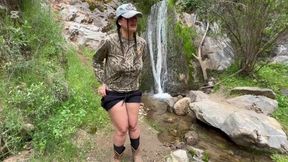 Pissing in a waterfall