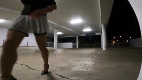 Public muscle sissy slut flashes bubble butt in traffic