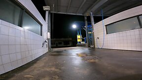 Public muscle sissy slut flashes bubble butt in traffic