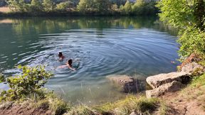Real couple wild camping  - doggy and creampie cleanup