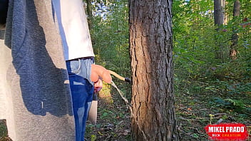 Pissing boy - uncircumcised cock in forest