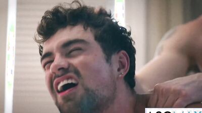 Watch Mike Monroe and Derek Kage bareback their meaty cocks in this hot tattooed stud's bubble butt