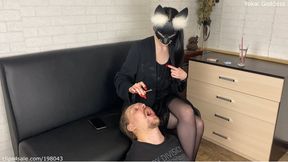 Using My slave's filthy mouth as an ashtray and spittoon