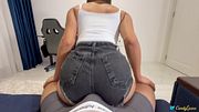 Hardcore Grinding on My Dick in Denim Shorts – Stepsister Makes Me Cum Inside My Boxers