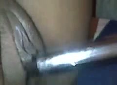 Amateur black teen plays with sex toy