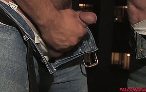 Shay Michaels hot load all over Logan Scott huge chest
