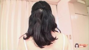 Asian brunette MILF shows her hairy pussy for the camera and gets creampied