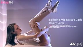 ”Satisfying ballerina jerks off her strapless shaft until it cums”