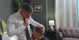 Fine lads use the comfy sofa for restless anal perversions