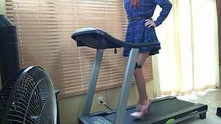 Trans Girl Exercise in Sky High Heels