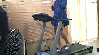 Trans Girl Exercise in Sky High Heels