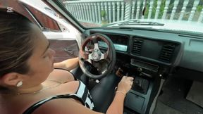 Mrs Barbara begs old Chevette to start the car