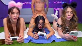 Hot Latina Gamer Girl Gets Fucked And Rides Huge Cock While Playing