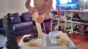 riding big dildo in stocking