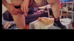 riding big dildo in stocking