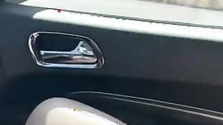 My fiance masturbating as we drive down the highway showing truckers