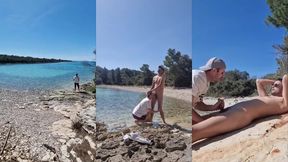 hiker catches a guy getting naked on a beach and he gets his ass fucked by him