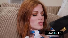 Horny Pilot Fucks His Trans Flight Attendant