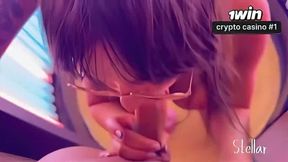 Husband and I sucked each other in the tanning booth and then he porked me until he splashed milk into my throat - torrid xxx porn!