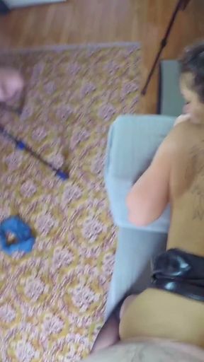 This submissive girl suck master's cock,  is cumped, and she obeys