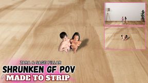 Shrunken & Stripped: A Sexy Show for Control POV - Sage Pillar & Zara 4K