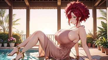 AI · Redhead Wet Beauty’s Moans in the Sunny Courtyard Are Addictive