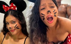 Minnie Mouse Wanted to Eat Cheese but Ended up Eating a Cock with Her Pussy Fucked on Halloween