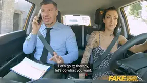 Enormous-titted Italian COUGAR Silvia Preslar hammered outdoors in fake driving school