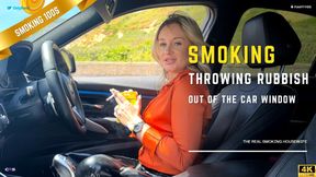 Smoking Throwing Rubbish Out Of The Car