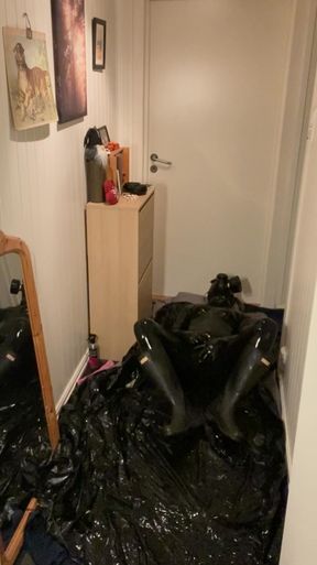Latex, gasmask and hunter boots